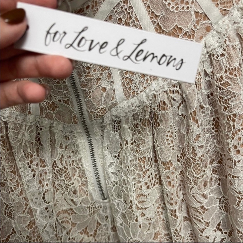 For Love and Lemons Dress. Ivory Lace Bustier. - Picture 5 of 13